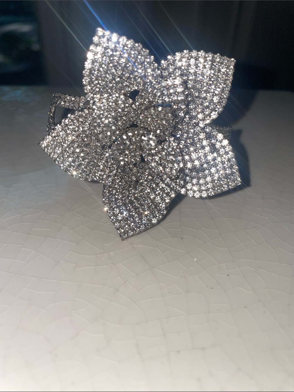 Sparkling Silver and dimond  Flower Bracelet - Women's Accessories